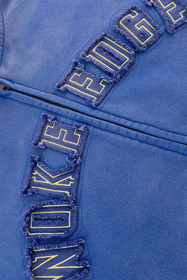 WOKE EDGE �����������å� Faded Embroidery Zip Up Hoodie