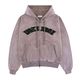 WOKE EDGE �����������å� Faded Embroidery Zip Up Hoodie