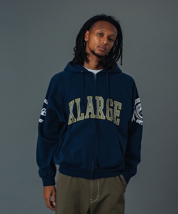 XLARGE �������ȥ�顼�� RAGLAN ZIP UP HOODED SWEATSHIRT