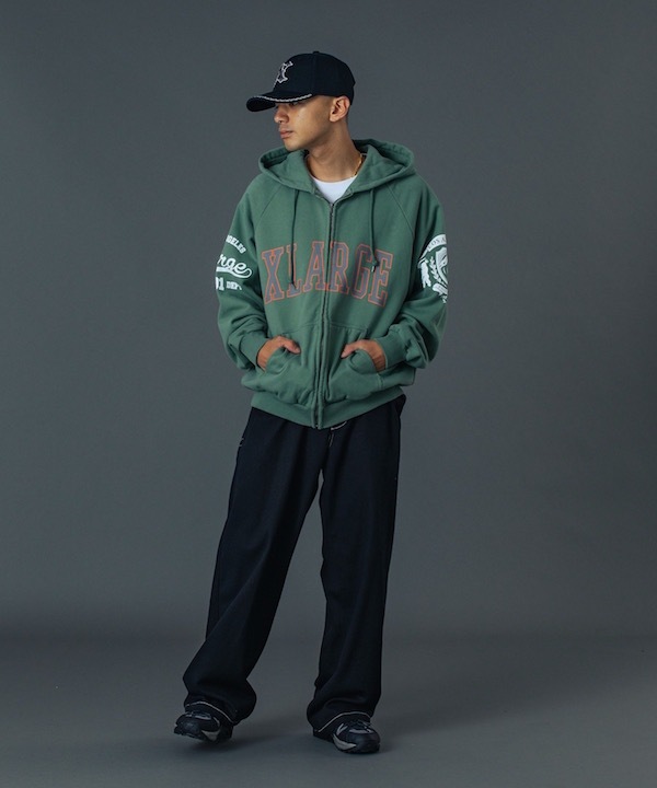 XLARGE �������ȥ�顼�� RAGLAN ZIP UP HOODED SWEATSHIRT
