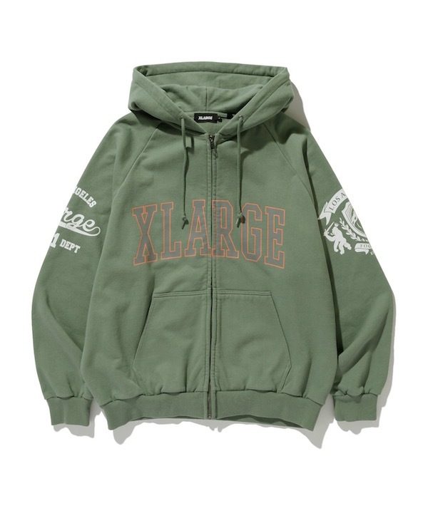 XLARGE �������ȥ�顼�� RAGLAN ZIP UP HOODED SWEATSHIRT