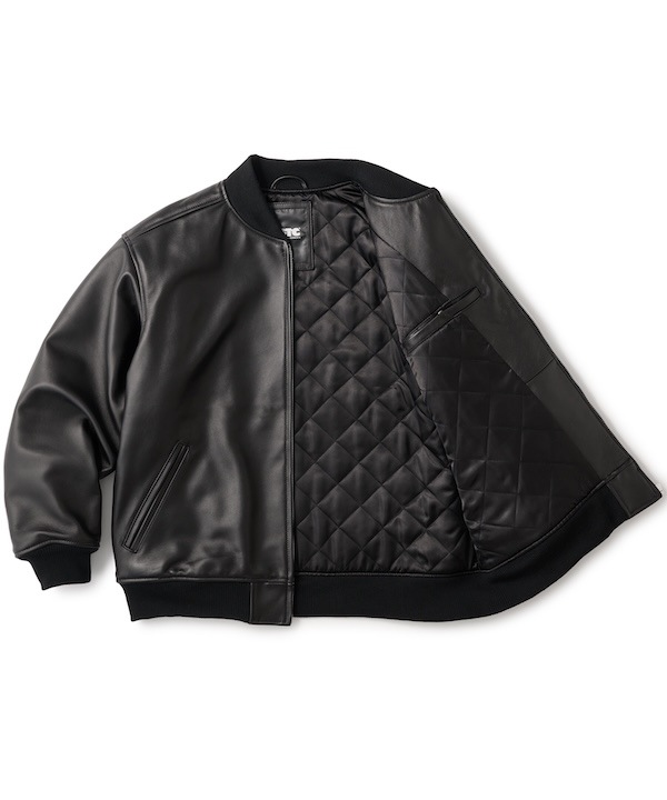 FTC ���եƥ������� LEATHER ZIP VARSITY JACKET