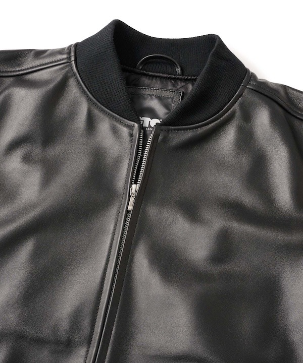 FTC ���եƥ������� LEATHER ZIP VARSITY JACKET