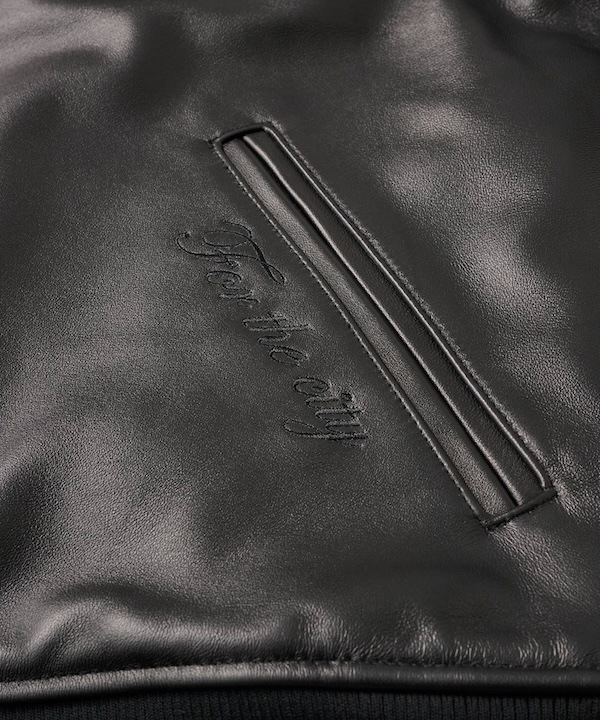 FTC ���եƥ������� LEATHER ZIP VARSITY JACKET
