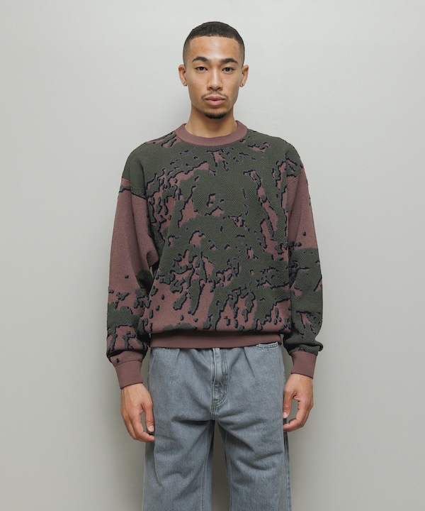 BAL �Х� JACQUARD PATTERN CREWNECK SWEATER