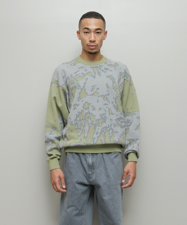 BAL �Х� JACQUARD PATTERN CREWNECK SWEATER