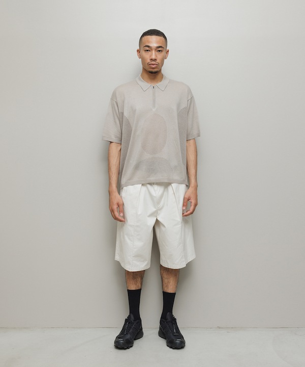 BAL �Х� VENTILATION MESH KNIT ZIP POLO SS