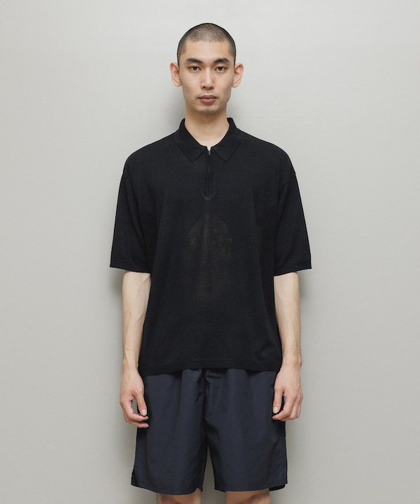 BAL �Х� VENTILATION MESH KNIT ZIP POLO SS