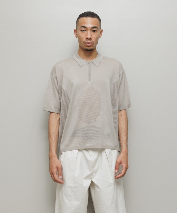 BAL �Х� VENTILATION MESH KNIT ZIP POLO SS