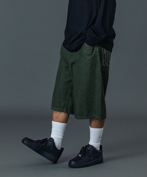 XLARGE �������ȥ�顼�� STITCHED LOGO DENIM SHORTS