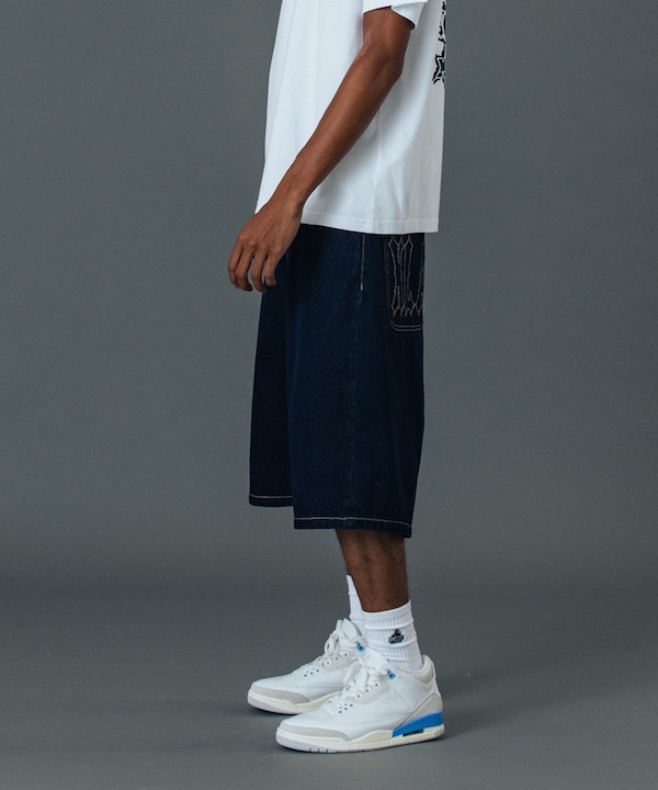 XLARGE �������ȥ�顼�� STITCHED LOGO DENIM SHORTS
