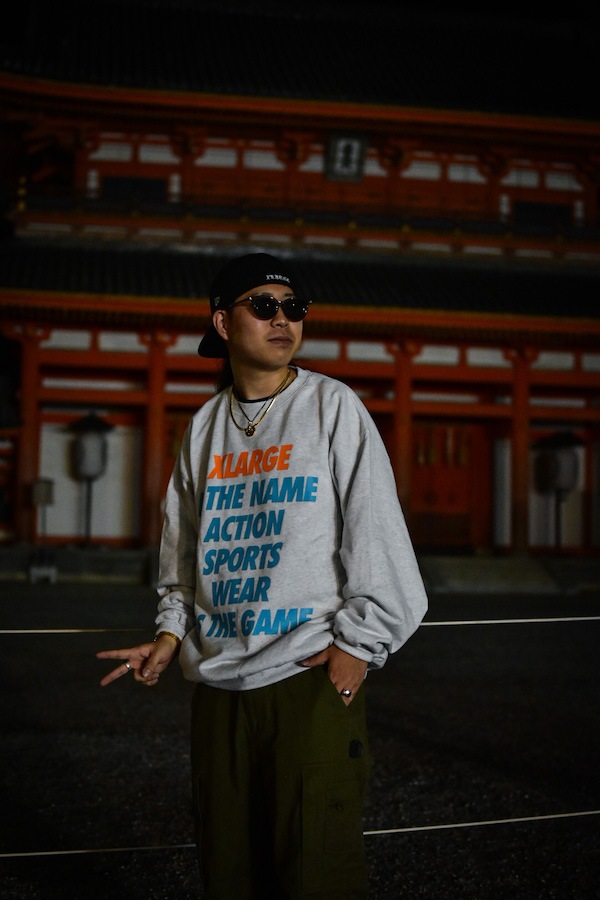 XLARGE �������ȥ�顼�� KYOTO LTD MESSAGE CREWNECK SWEAT