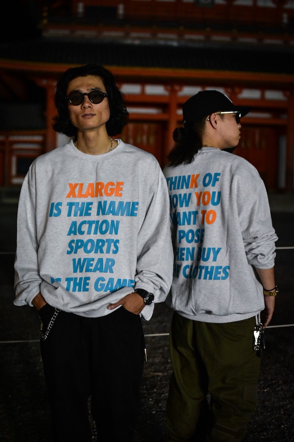 XLARGE �������ȥ�顼�� KYOTO LTD MESSAGE CREWNECK SWEAT