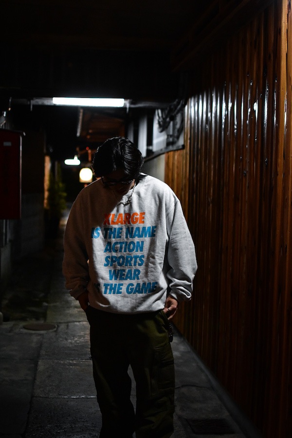 XLARGE �������ȥ�顼�� KYOTO LTD MESSAGE CREWNECK SWEAT