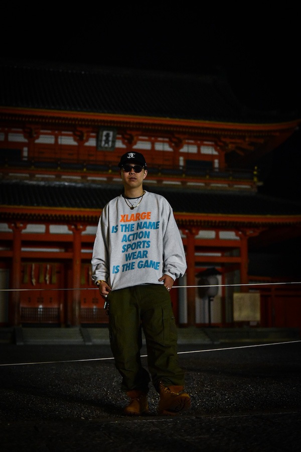 XLARGE �������ȥ�顼�� KYOTO LTD MESSAGE CREWNECK SWEAT