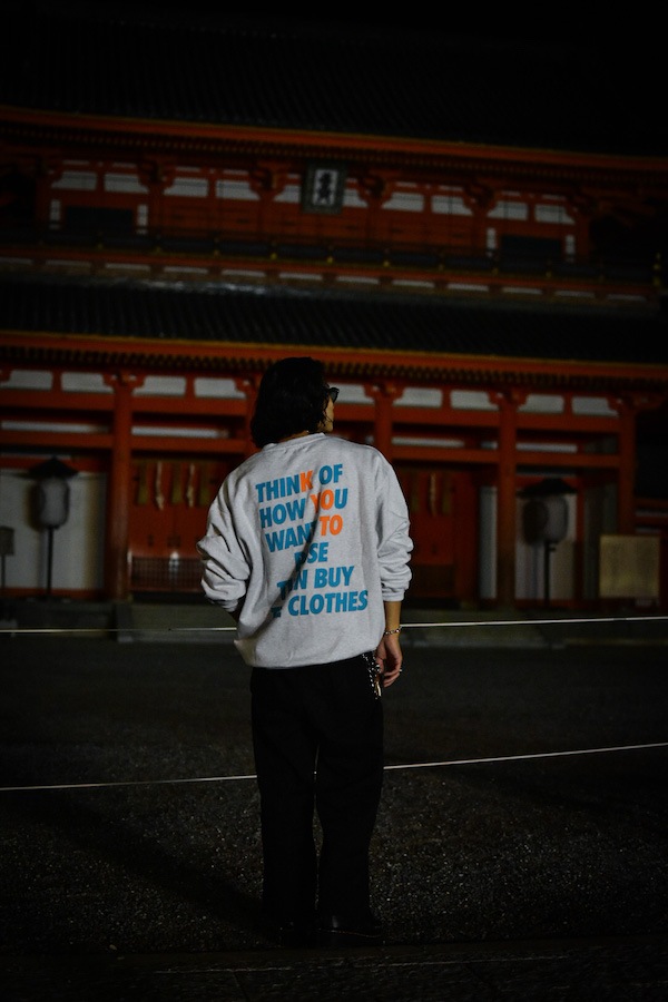 XLARGE �������ȥ�顼�� KYOTO LTD MESSAGE CREWNECK SWEAT
