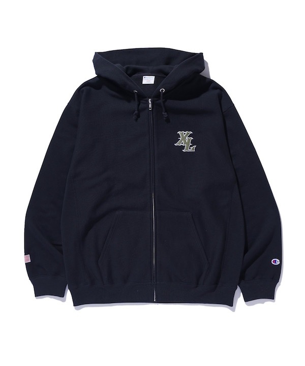 XLARGE �������ȥ�顼�� XLARGE x Champion ZIPUP HOODED SWEATSHIRT