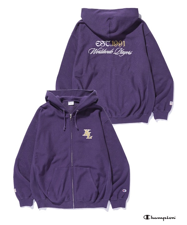 XLARGE �������ȥ�顼�� XLARGE x Champion ZIPUP HOODED SWEATSHIRT