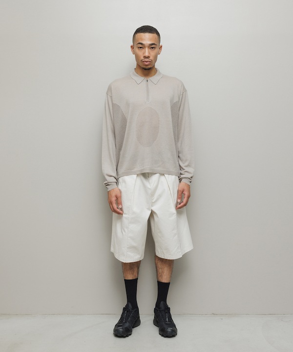 BAL �Х� VENTILATION MESH KNIT ZIP POLO LS