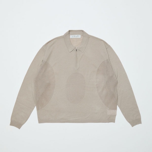 BAL �Х� VENTILATION MESH KNIT ZIP POLO LS