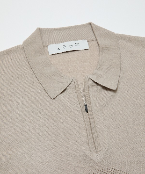 BAL �Х� VENTILATION MESH KNIT ZIP POLO LS