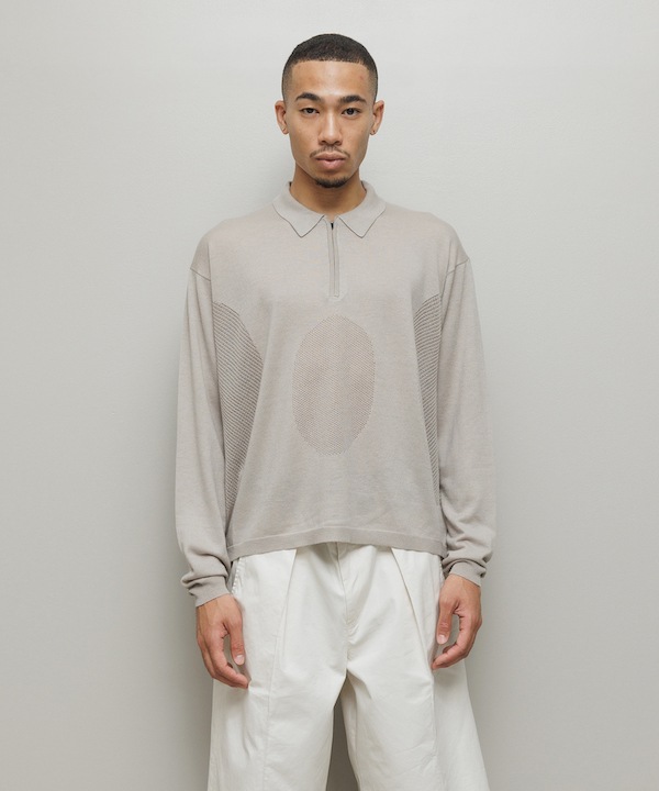 BAL �Х� VENTILATION MESH KNIT ZIP POLO LS