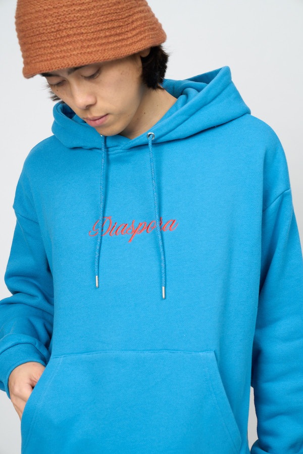 Diaspora skateboards �ǥ������ݥ� Script Logo Hooded Sweatshirt