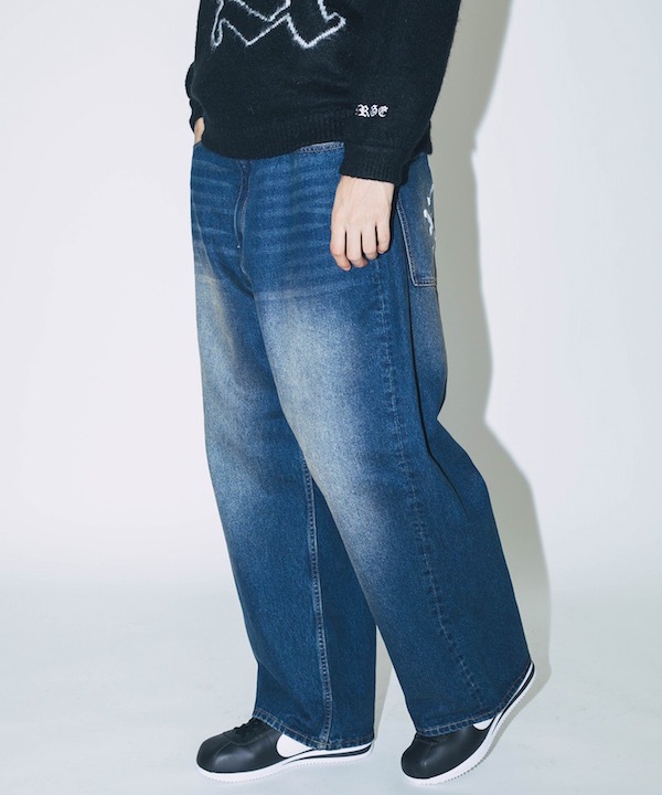 XLARGE ȥ顼 OLD ENGLISH BAGGY DENIM PANTS