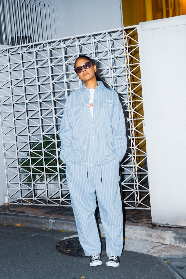 HAIGHT �إ��� STRIPE DENIM PAINTER PANTS