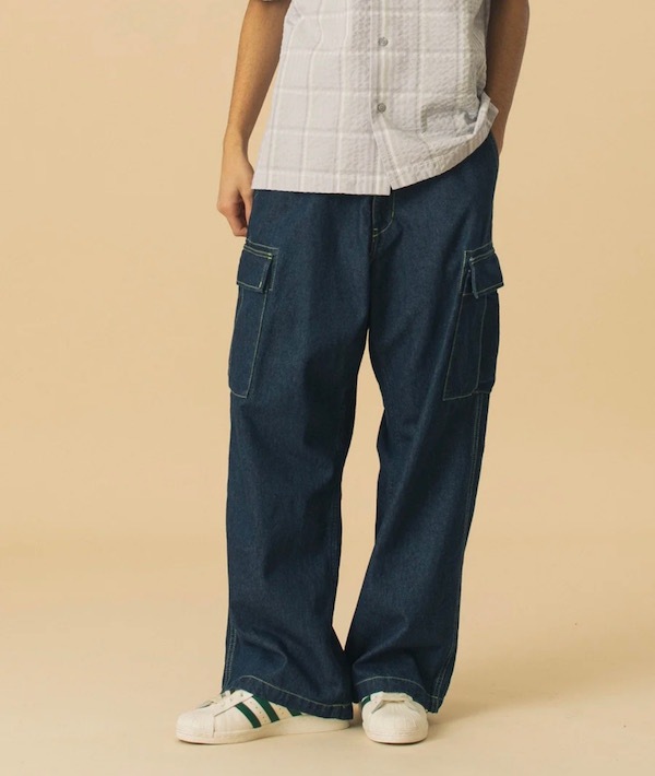 XLARGE �������ȥ�顼�� COLOR STITCHED DENIM CARGO PANTS