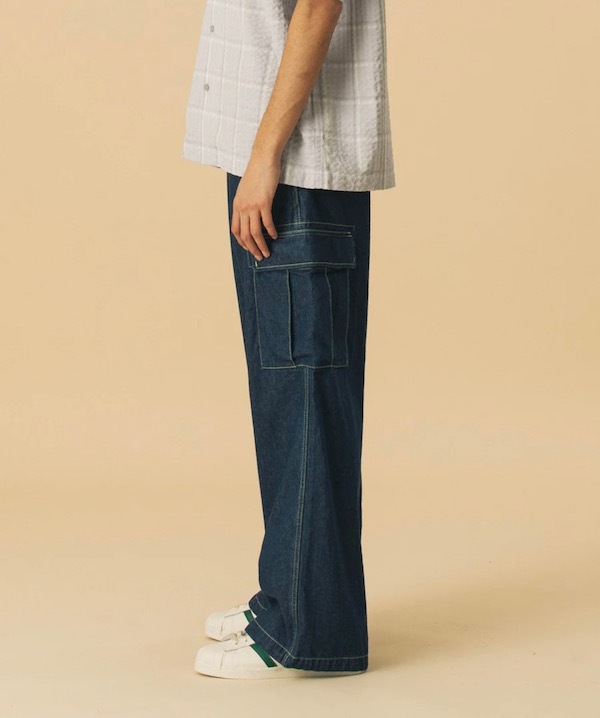 XLARGE �������ȥ�顼�� COLOR STITCHED DENIM CARGO PANTS