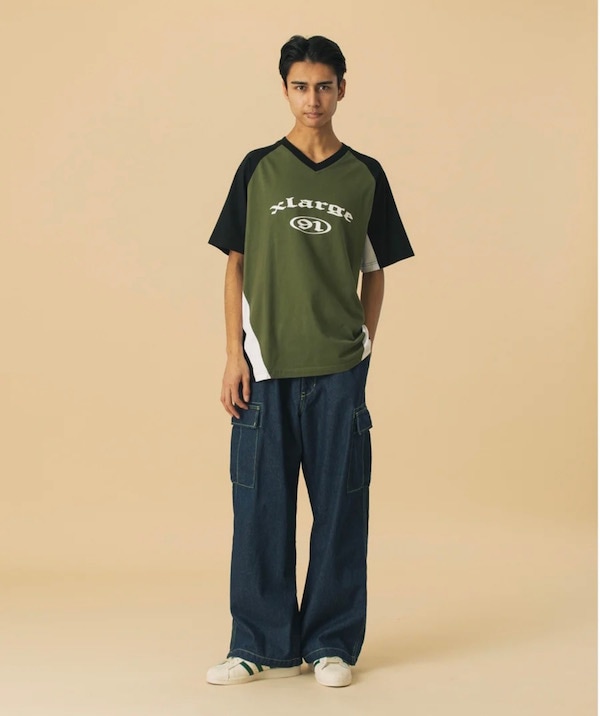XLARGE �������ȥ�顼�� COLOR STITCHED DENIM CARGO PANTS