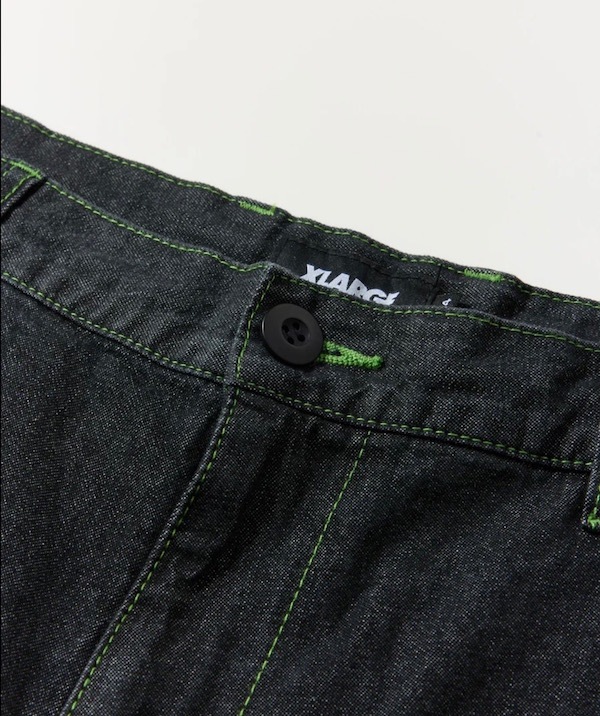 XLARGE �������ȥ�顼�� COLOR STITCHED DENIM CARGO PANTS