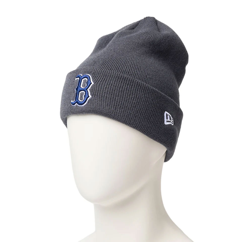 NEW ERA ˥塼 Basic Cuff Knit MLB Team Logo Boston Red Sox Charcoal