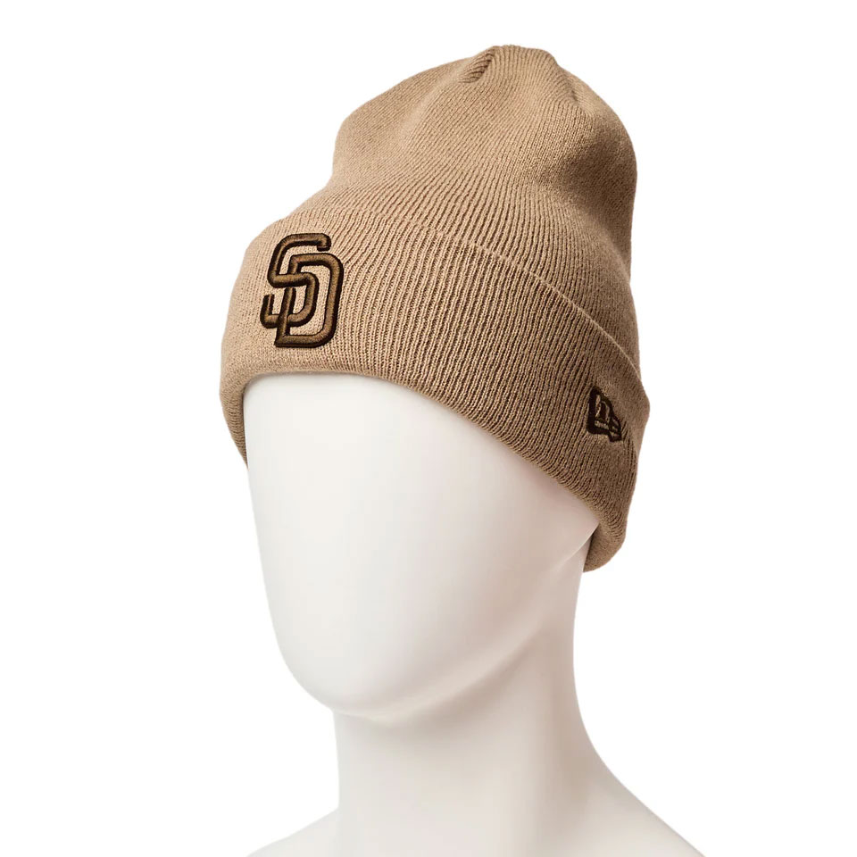 NEW ERA �˥塼���� Basic Cuff Knit MLB Team Logo San Diego Padres Beige