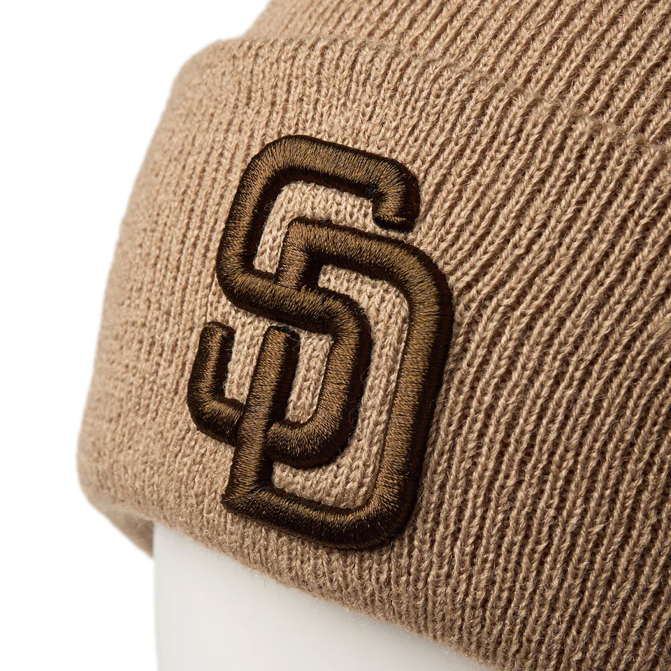 NEW ERA �˥塼���� Basic Cuff Knit MLB Team Logo San Diego Padres Beige
