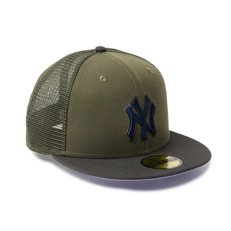 NEW ERA �˥塼���� 59FIFTY Trucker Newyork Yankees Hydrangea New Olive/Dark Pewter Visor