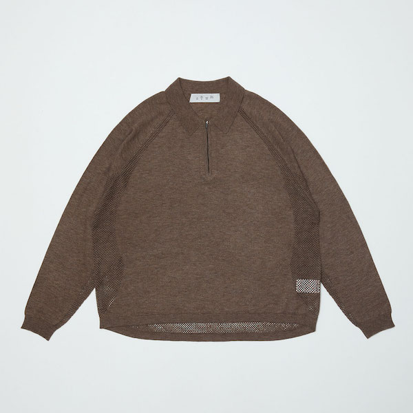 BAL �Х� VENTILATION MESH KNIT ZIP POLO LS