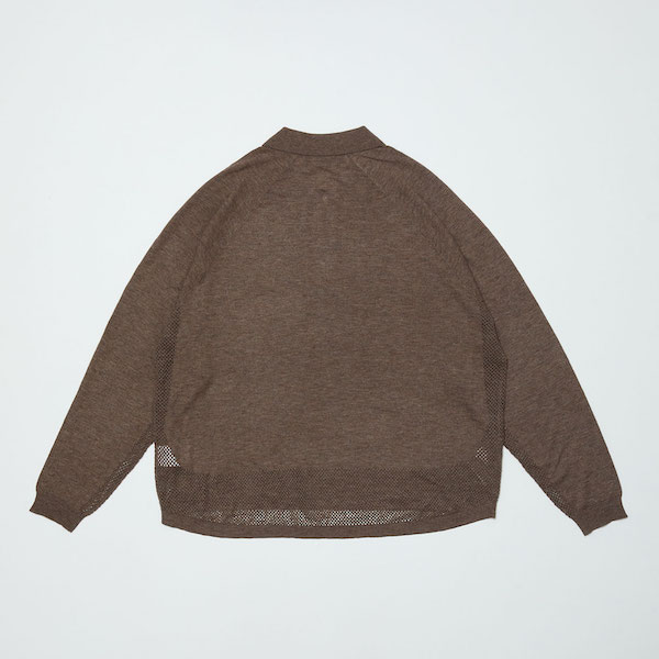 BAL �Х� VENTILATION MESH KNIT ZIP POLO LS