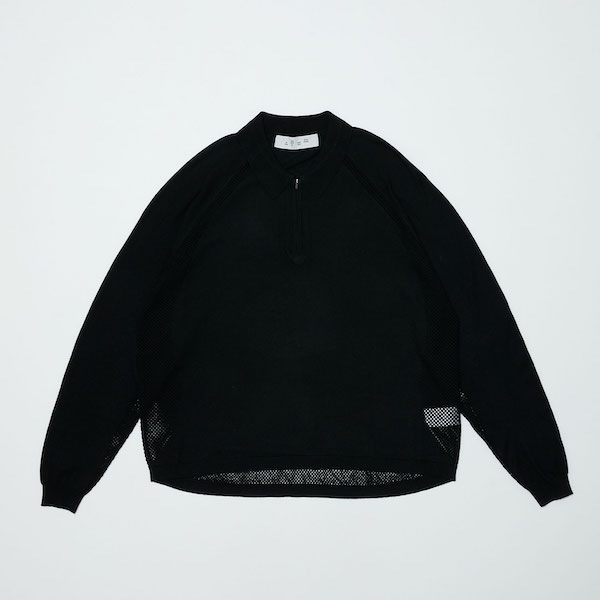 BAL �Х� VENTILATION MESH KNIT ZIP POLO LS