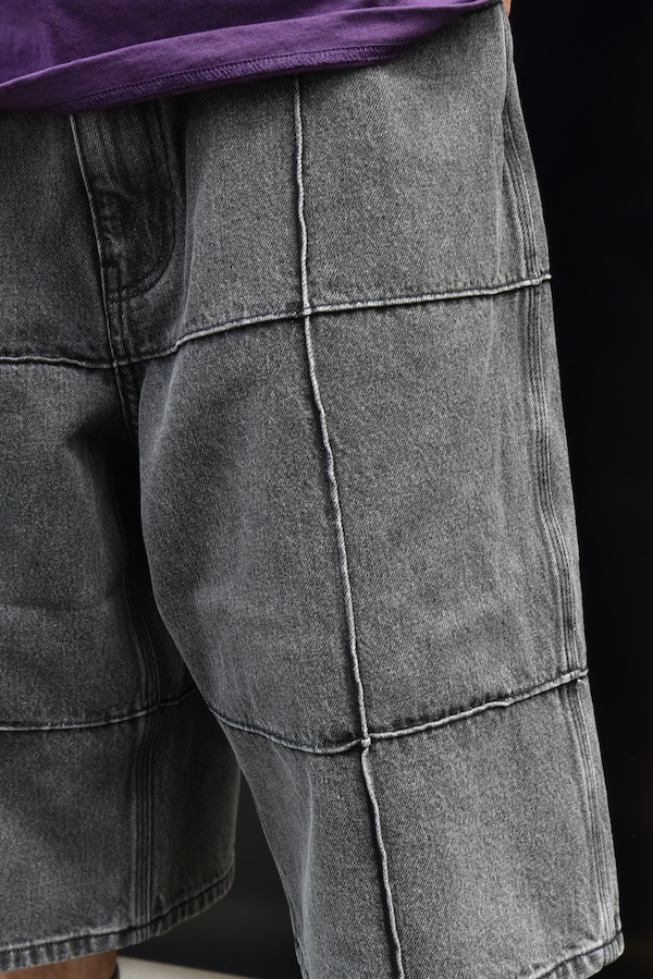 Hellrazor �إ�쥤���� BLOCK DENIM SHORTS "YANKEE"