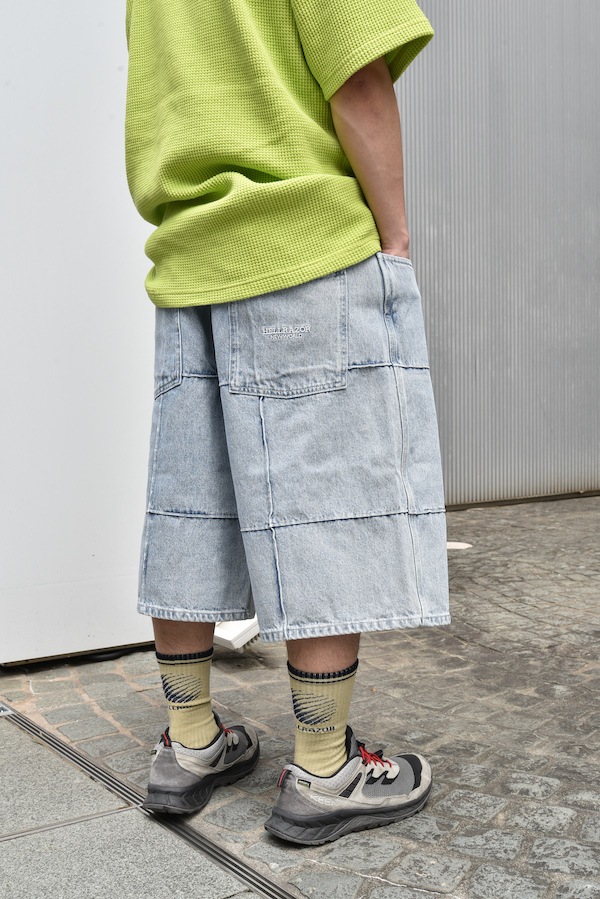 Hellrazor �إ�쥤���� BLOCK DENIM SHORTS "YANKEE"