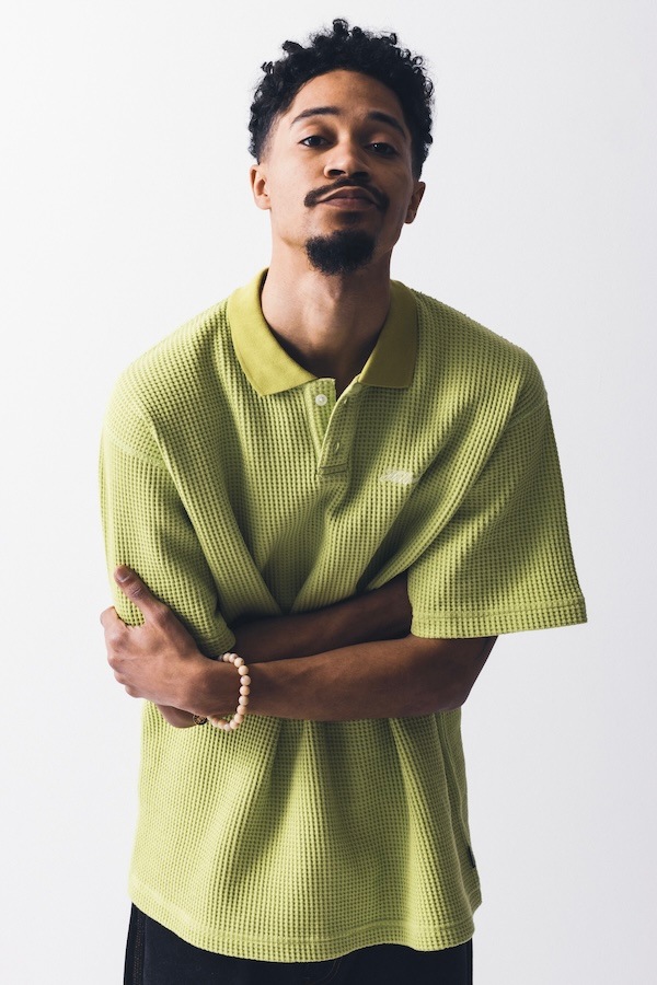 Hellrazor �إ�쥤���� SCRIPT LOGO WAFFLE POLO SHIRT