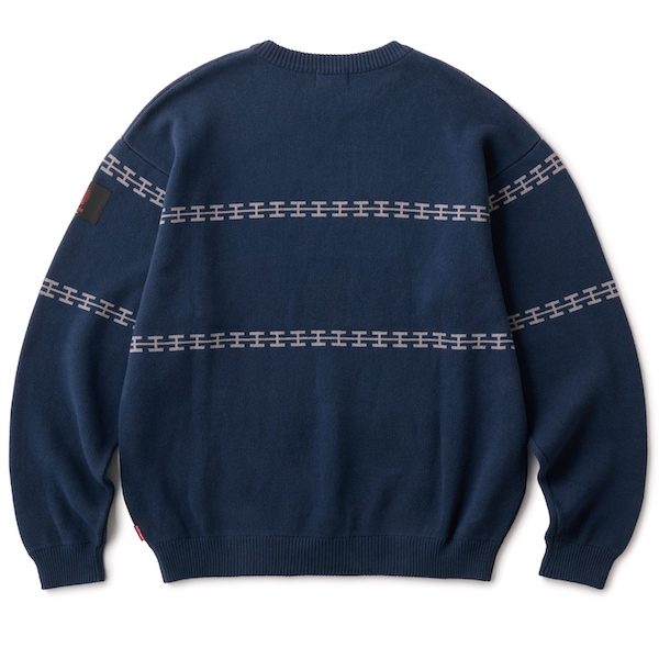 セール中⚡美品✨Hellrazor ヘルレイザー 濃紺 ワイドデニム XL Hellrazor ヘルレイザー H CHAIN LINE CREWKNIT | Hellrazor