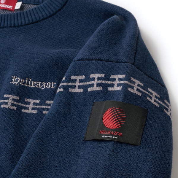 Hellrazor إ쥤 H CHAIN LINE CREWKNIT