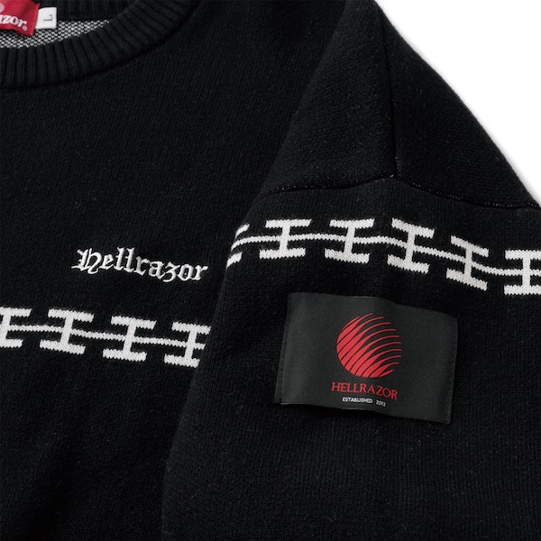 Hellrazor إ쥤 H CHAIN LINE CREWKNIT