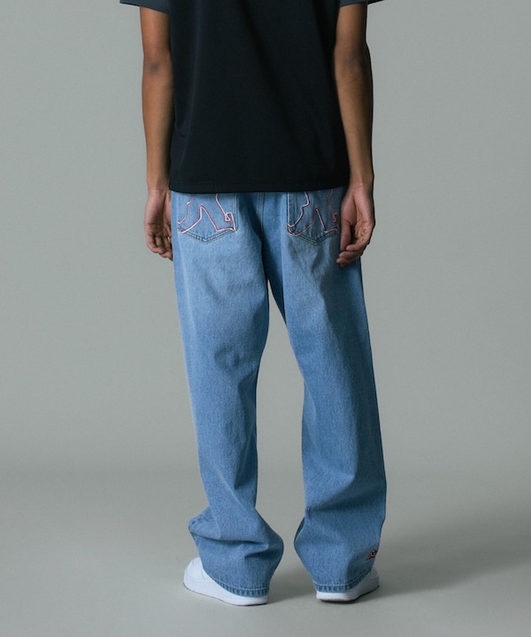 XLARGE �������ȥ�顼�� EMBROIDERED DENIM PANTS