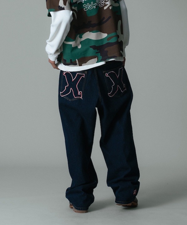 XLARGE �������ȥ�顼�� EMBROIDERED DENIM PANTS