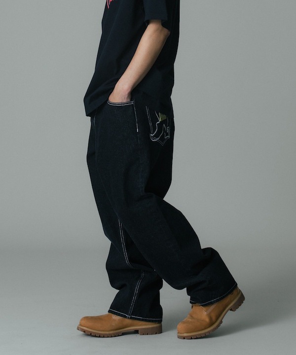 XLARGE �������ȥ�顼�� EMBROIDERED DENIM PANTS