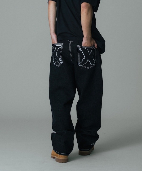 XLARGE �������ȥ�顼�� EMBROIDERED DENIM PANTS